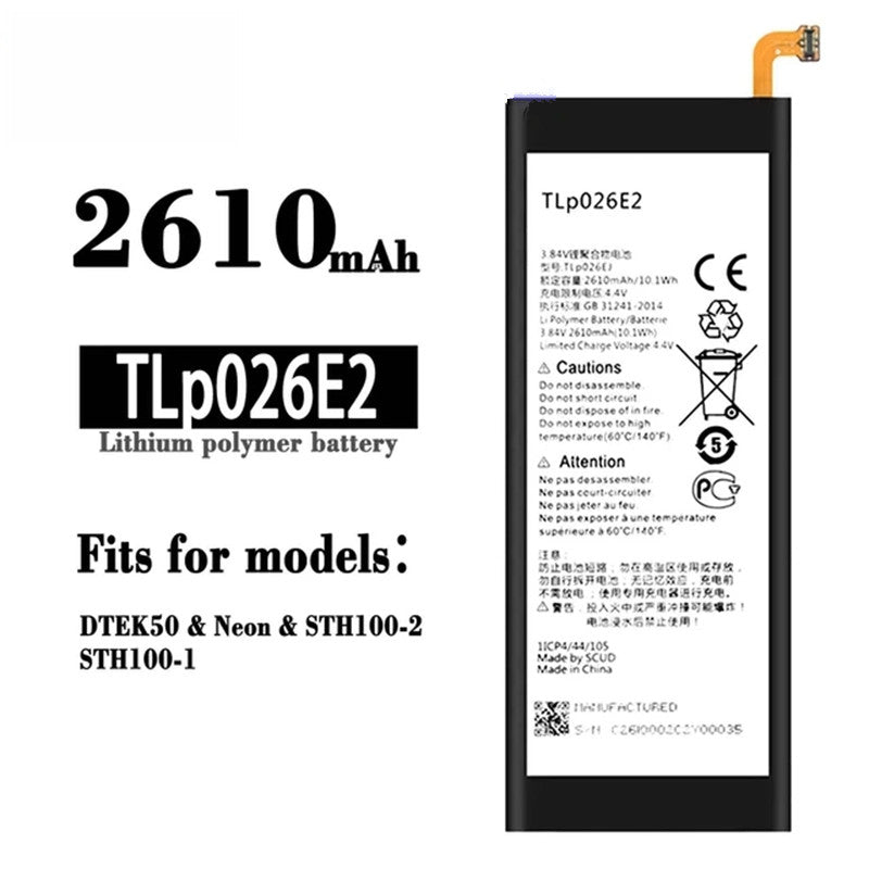 Batterie de remplacement pour Blackberry DTek50 Neon / ALCATEL One Touch Idol 4 (STH100), TLp026E2 Batterie de remplacement pour Blackberry DTek50 Neon / ALCATEL One Touch Idol 4 (STH100), TLp026E2